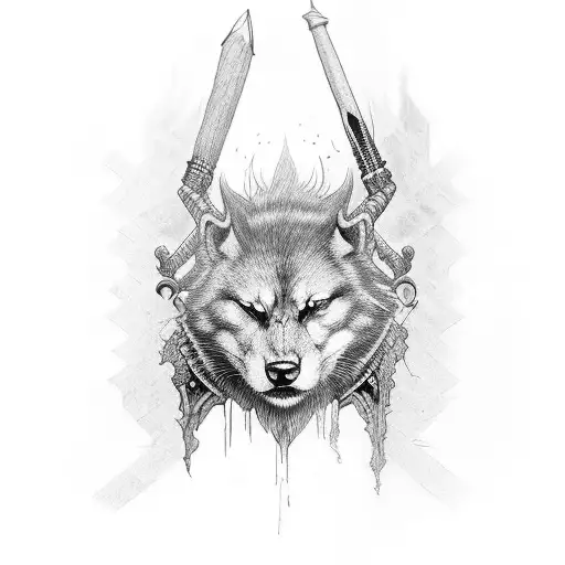 Norse Arm Sleeve Black And Grey With Red Highlights