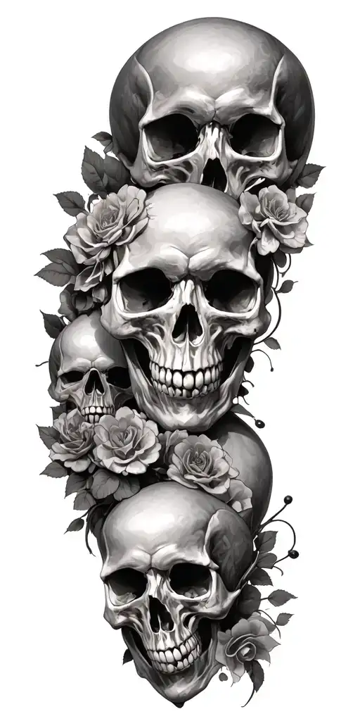 Skulls Soft Shading Incorporating Elements Forming