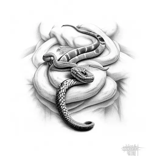 Schythe With A Snake Wrapping It