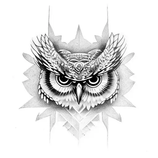 Tattoo Matching Large Owl On Forearm Black And White Style