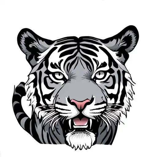 Traditional Tiger On Knee