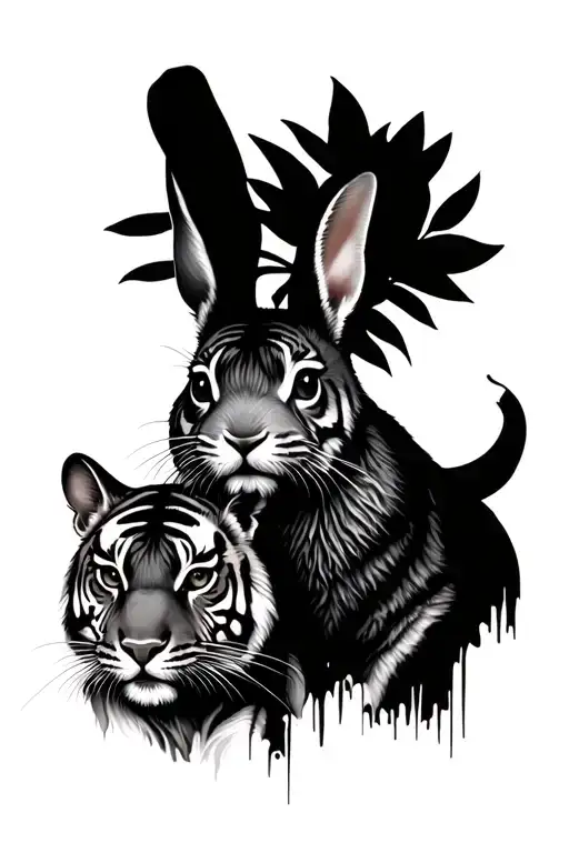Rabbit And Tiger Emerging