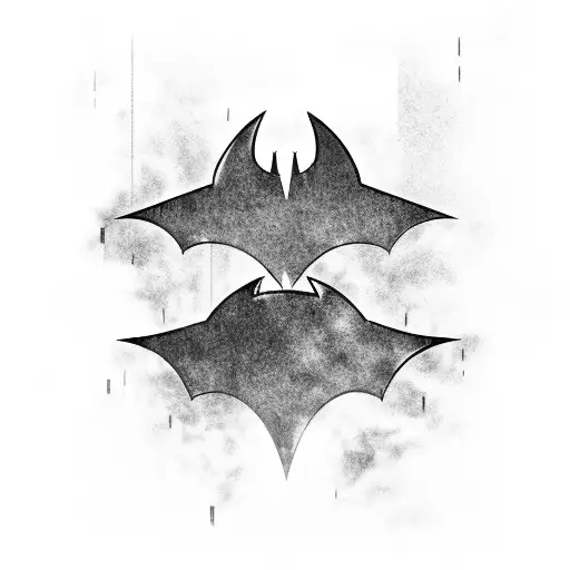 Gotham City Street With Batmobile And Batman On Skyscraper Looking At The Bat Signal