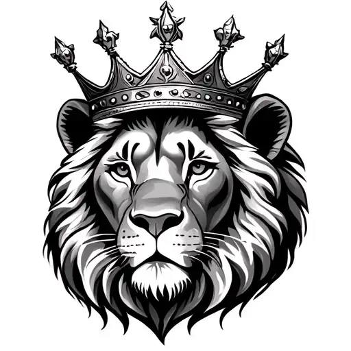 Crowned Lion Face