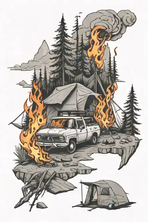 Fire And Camping