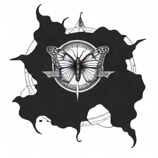 Butterfly And Compass