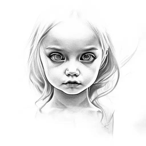 Sun Casting Shadow Over Little Girl