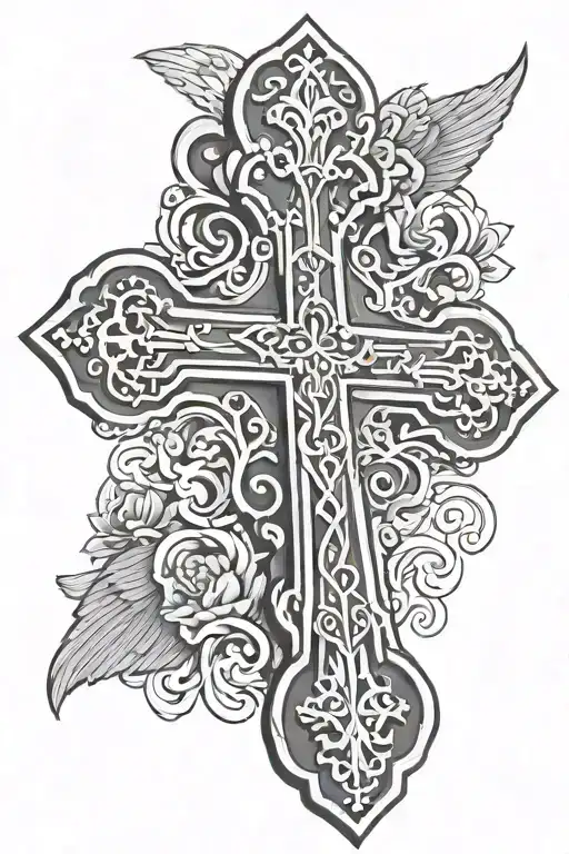 Orthodox Cross With An Angel