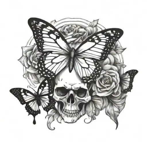 Skull And Butterfly