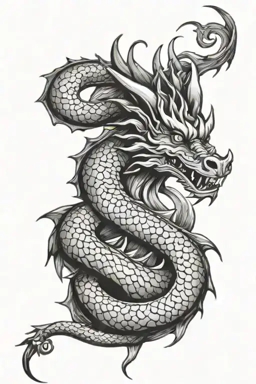Feminine Dragon Coiled