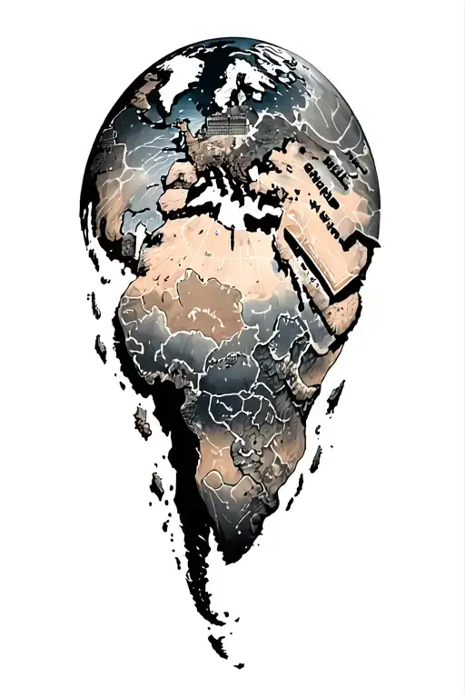 Earth With Landmarks Incorporated