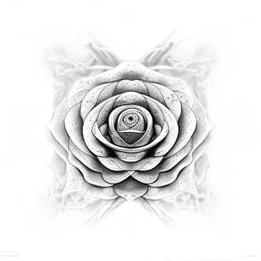 A Black And Grey Sketch Of A Blooming Flower Morphing Into A Dna Strand