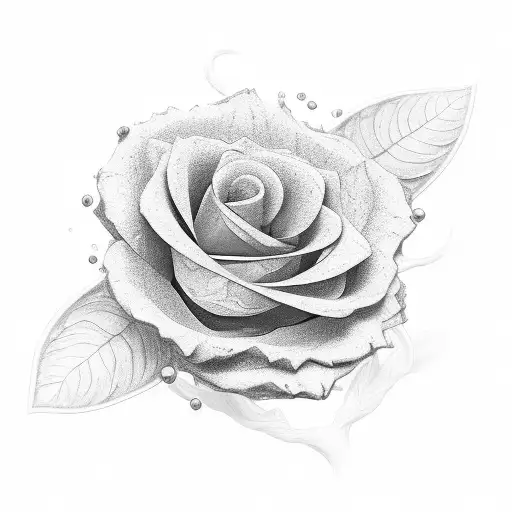 A Black And Grey Sketch Of A Blooming Flower Morphing Into A Dna Strand