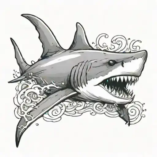 Great Whit Shark Emerging