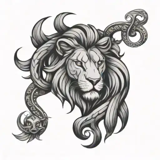 Leo Zodiac Sign Intertwined