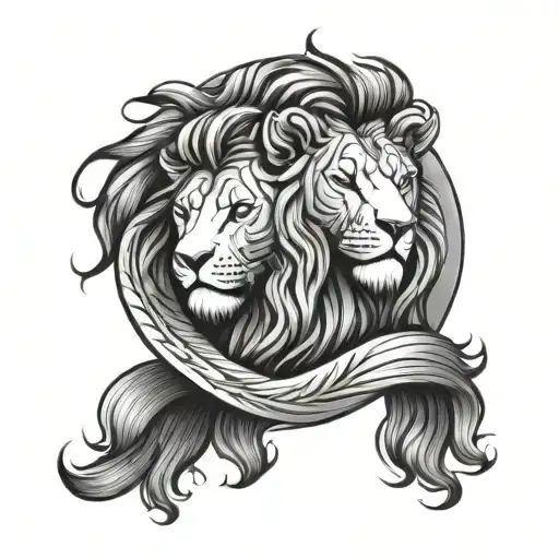 Leo Zodiac Sign Intertwined Symbolizing The Client's Love