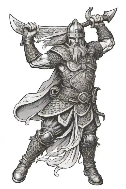 Viking Warrior Battling