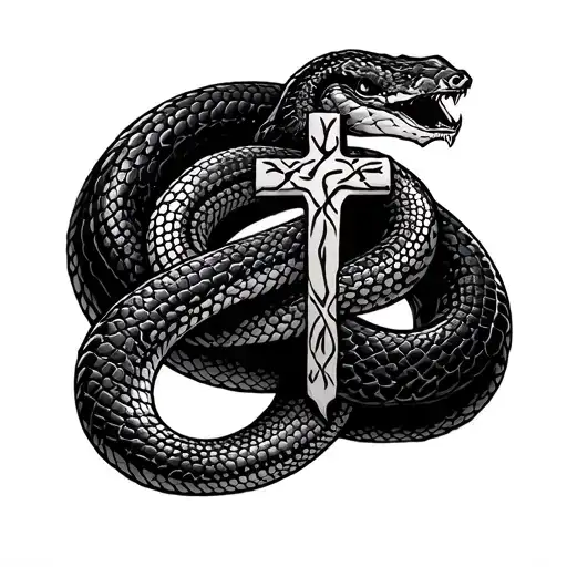 Cross And Snake