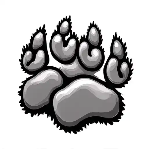 2 Paw Prints Leading Fine Line