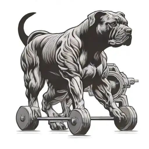 Detailed Muscular Pit Bull Deadlifting