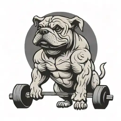 Buff Dog Lifting Weights