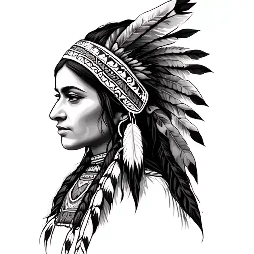 Native Woman With Headgear