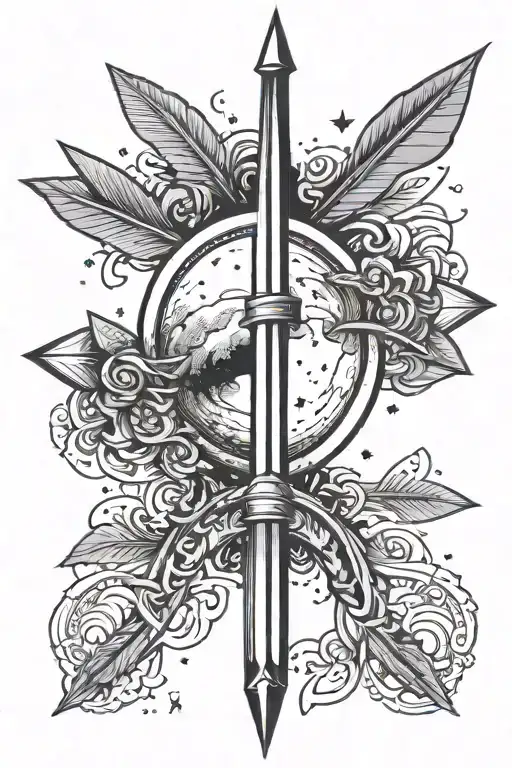 Arrow With Moon And Stars