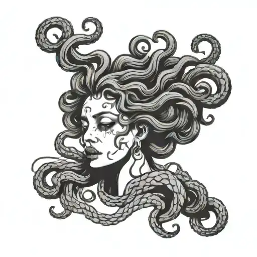 Simple Human Medusa Crying Saying No Means No