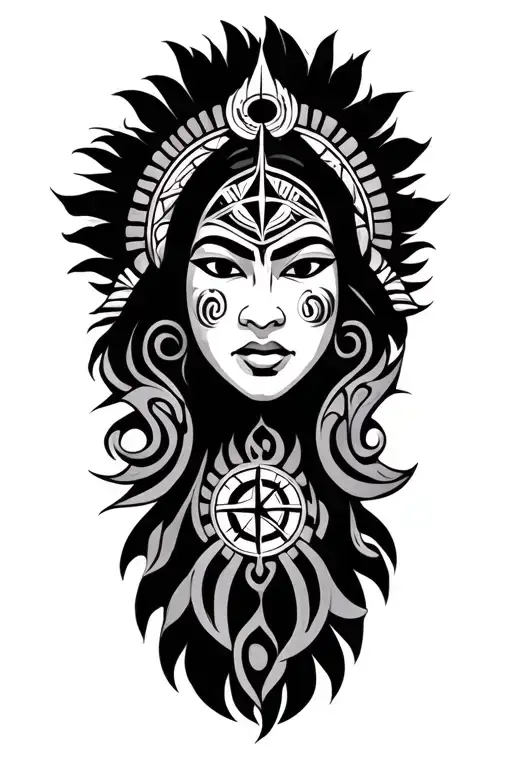 Maori With Compass