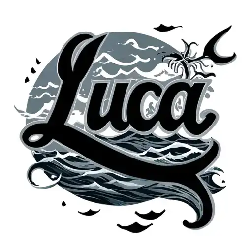 Text Luca With Ocean Theme