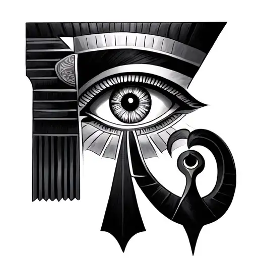 Eye Of Ra And Eye Of Horus And Ankh Symbol Incorporated