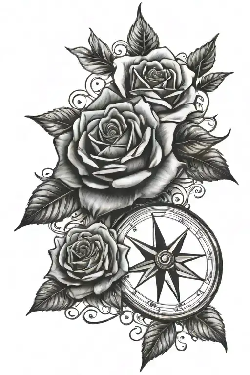 Rose And Lily Compass Thigh
