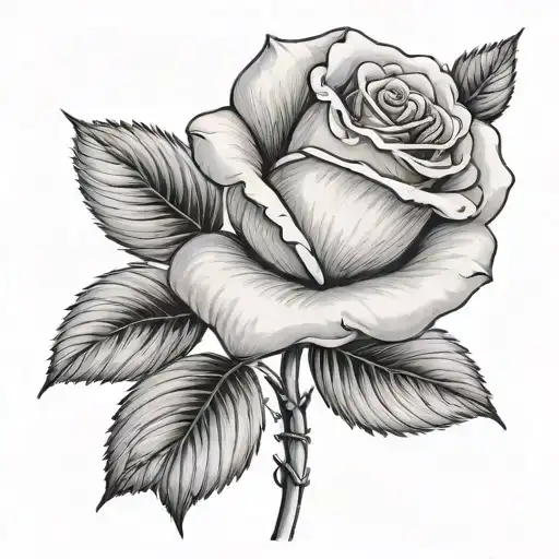 Rose With The Word Blondie As The Stem Rose