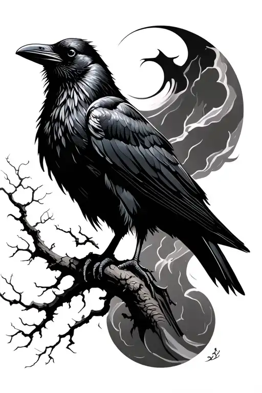 Crow Storm Tree Dark Theme