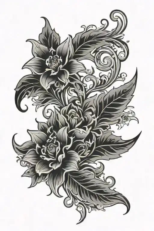 Plant Ornament Graphics Divided