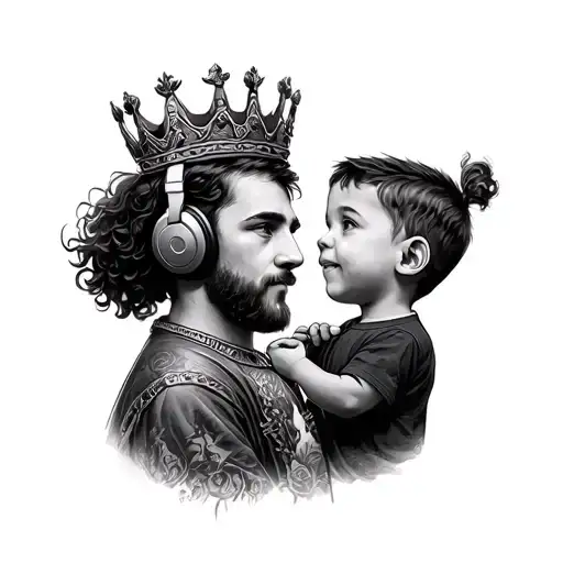 Croatian King Tomislav And 2 Kids Who Listen To Hip Hop Music While One Kid Gives Another Hedphones