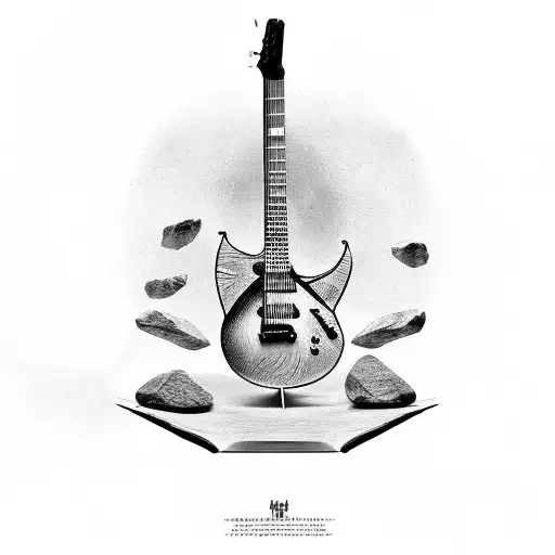 Guitar And Rock Of Ages Text