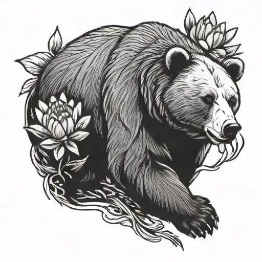 Bear Holding A Protea