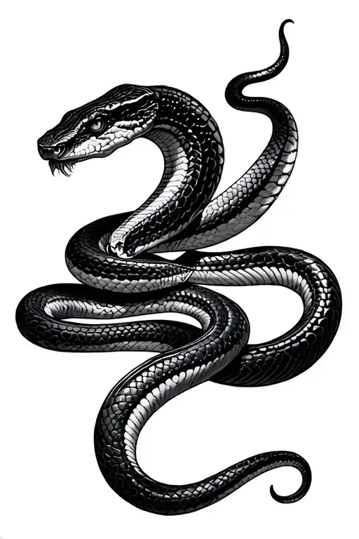 I Wanted A Snake On The Back In Fine Line