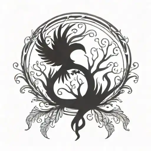 Autism Tree Of Life And Phoenix Bird