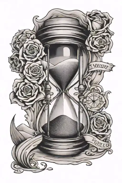 Busted Hourglass With Sand Spelling Times Up