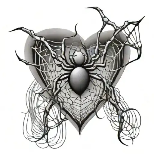 A Spider Weaving A Web In The Shape Of A Heart