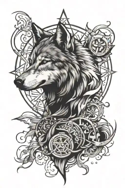 Wolf And Wind Rose