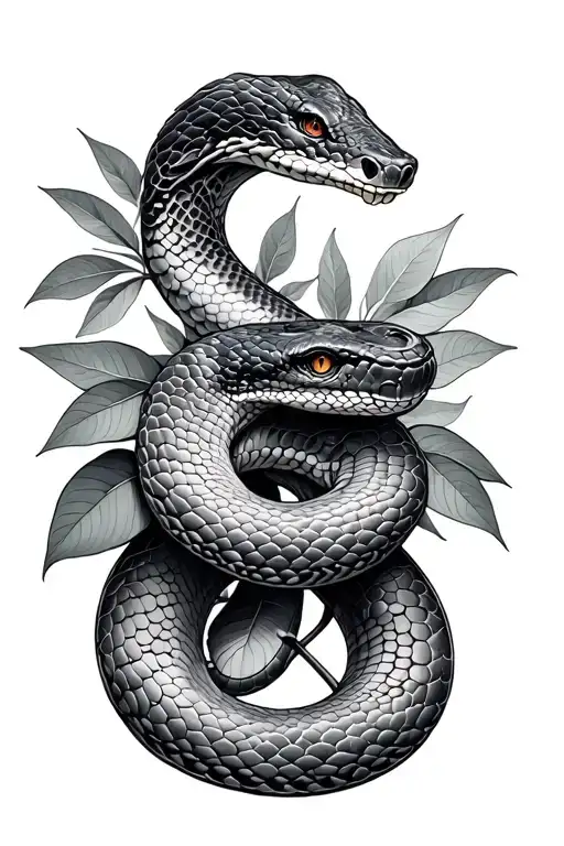 Snake And Leaf
