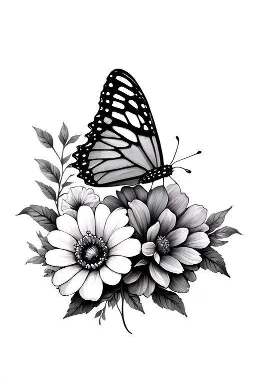 Flowers With Butterfly