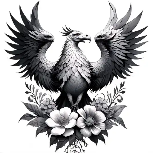 Phoenix And Flowers