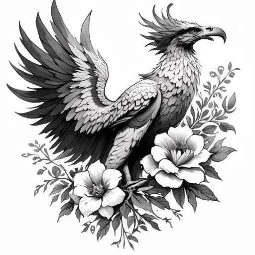 Phoenix And Flowers