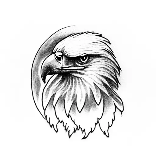 Eagle Head In A Feather