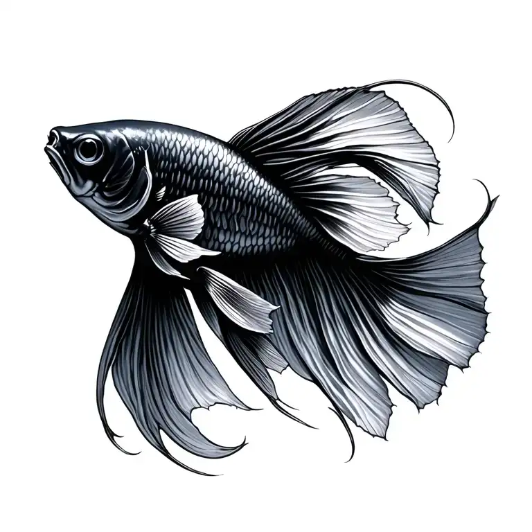 Black Beta Fish Named Deon