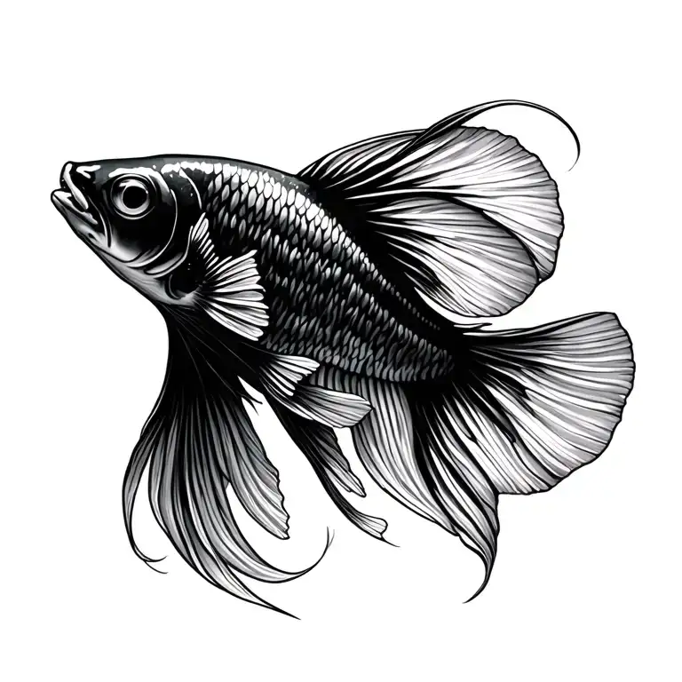 Black Beta Fish Trippy Named Deon